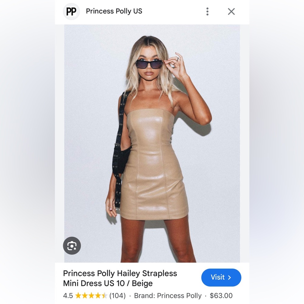 Princess poly Hailey strapless dress sz 4 nwot